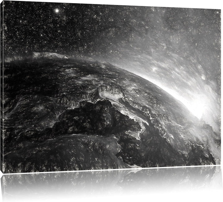 Pixxprint Erde im Weltall als Leinwandbild/Grösse: 100x70 / Wandbild/Kunstdruck/fertig bespannt, 100