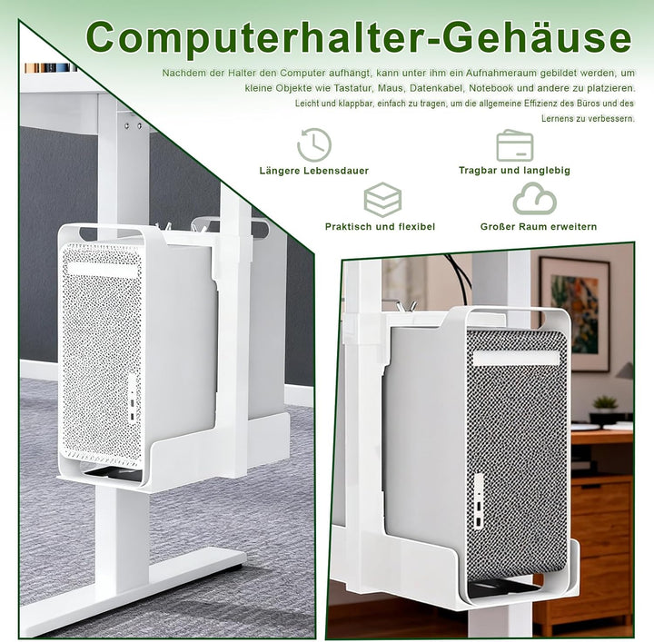PC Halterung Unter Schreibtisch, Heavy Duty PC Halterung, Computergehäuse-Halterung bis zu 35 kg Tra
