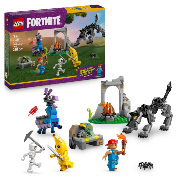 LEGO Fortnite Das Lager von Schali und der Zündkerzenkünstlerin Gaming Spielzeug - Vorratslama und W
