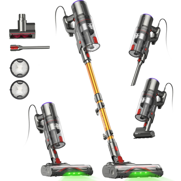 FAMIVAC Staubsauger mit Kabel, 65KPa & 600W Konstante Saugkraft, Staubsauger Beutellos mit Matratzen