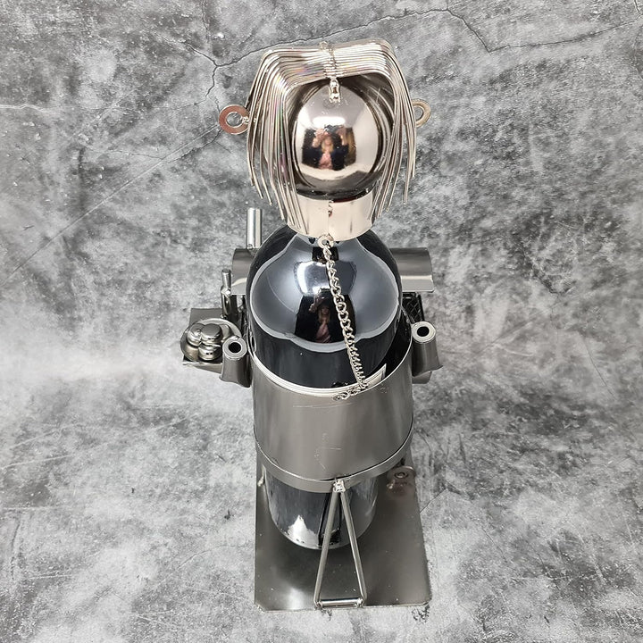 Extravaganter Wein Flaschenhalter Modernes Barbecue aus Metall Höhe 31 cm