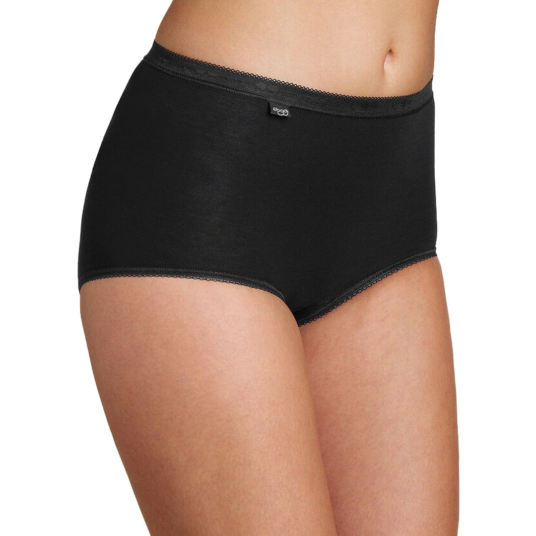 Sloggi Damen sloggi Basic+ Maxi 3P Taillenslip 18 Schwarz, 18 Schwarz