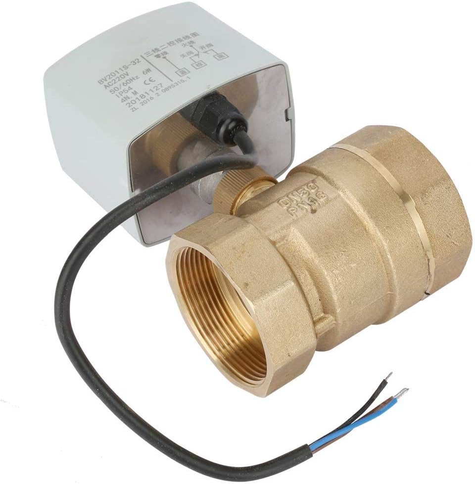 220 V Wechselstrom Elektrokugelhahn, DN50 2 Zoll 2 Wege 3 Draht Messing Motorisiertes Kugelhahn