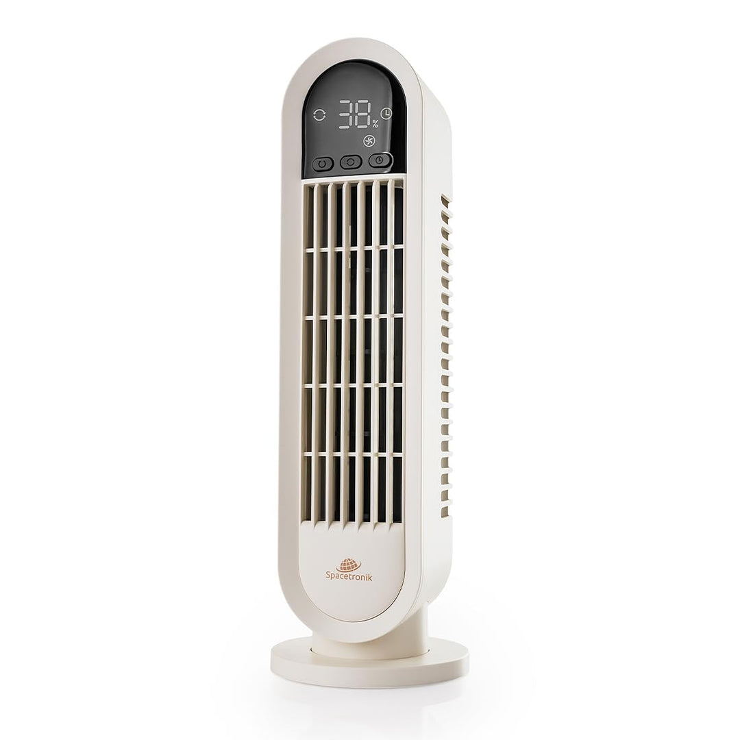 Spacetronik Tisch Turmventilator Klein 34cm Hoch, Leiser Tischventilator Turm mit Timer 1–8 Stunden,