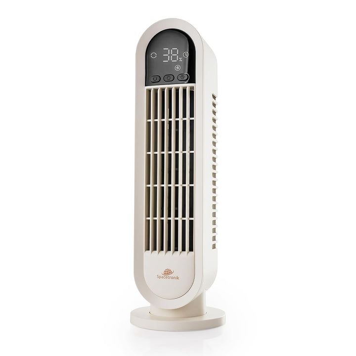 Spacetronik Tisch Turmventilator Klein 34cm Hoch, Leiser Tischventilator Turm mit Timer 1–8 Stunden,