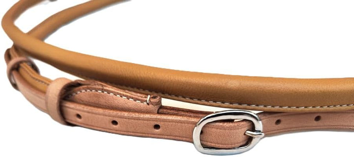 Leder Halsring Halsriemen Round für Pferde verstellbar Farbe Cognac, Cognac