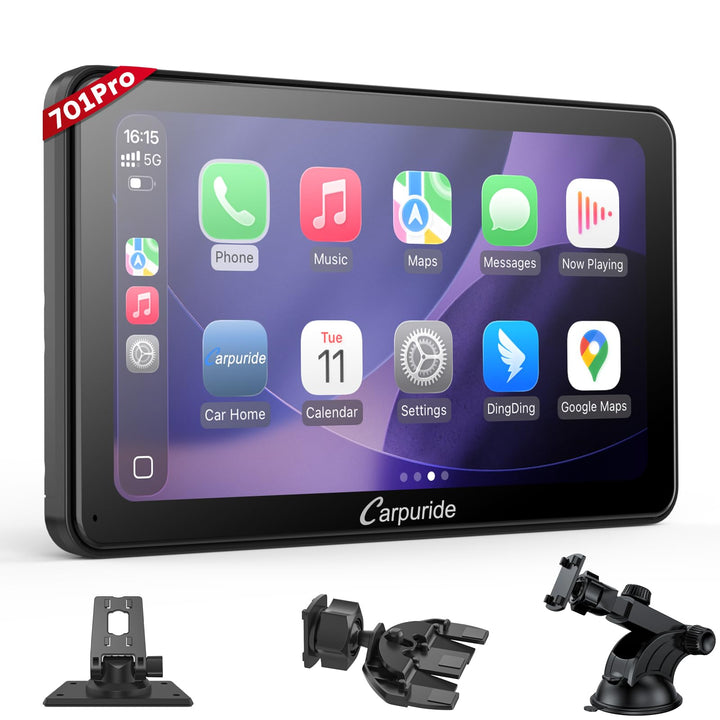 CARPURIDE W701 Pro CarPlay Display 7" Android Auto Bluetooth Transmission | 1080P Touchscreen mit 3