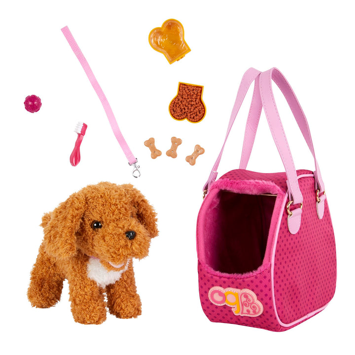 Our Generation - Hop in Dog Carrier - Pudel Plüschhund - Tragetasche für Haustiere - 46 cm Puppe Zub