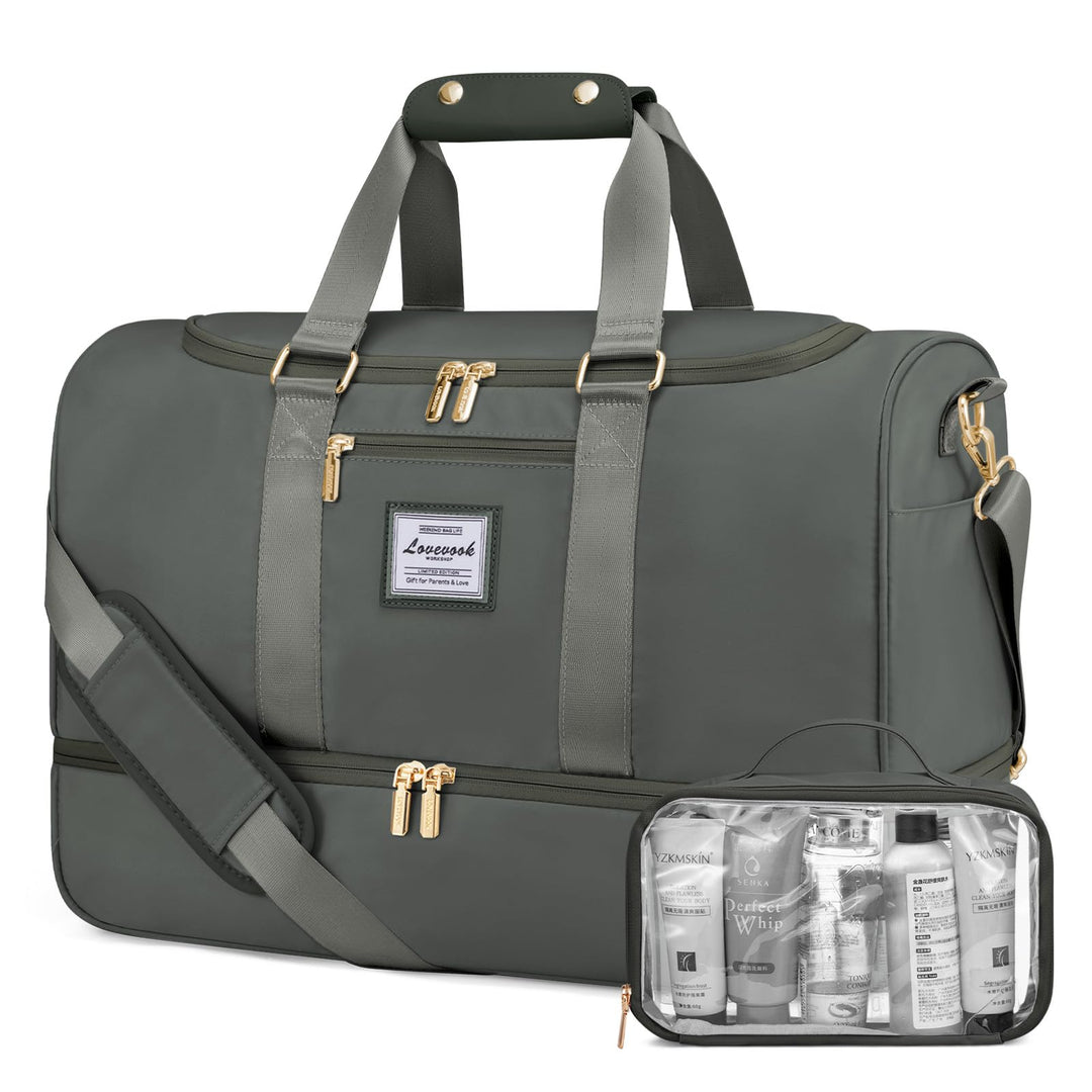 LOVEVOOK Sporttasche Reisetasche Damen, Weekender Travel Bag mit Kulturtasche, Schuhfach & Nassfach,