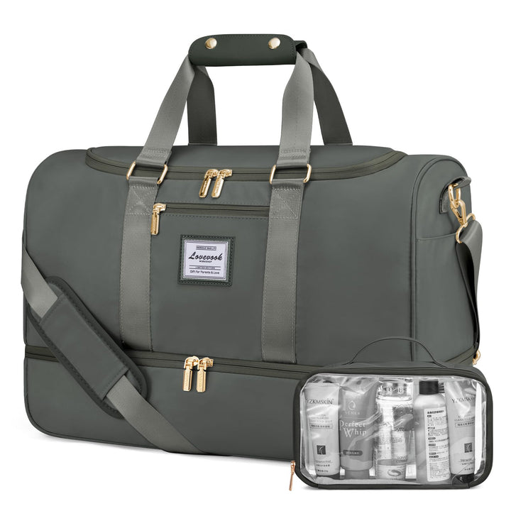 LOVEVOOK Sporttasche Reisetasche Damen, Weekender Travel Bag mit Kulturtasche, Schuhfach & Nassfach,