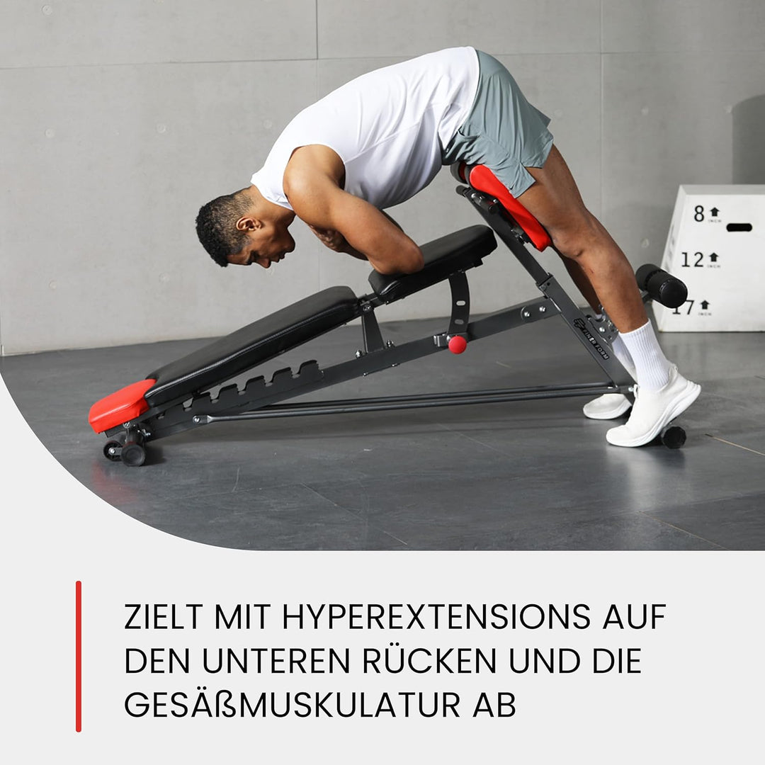 FF Finer Form Multifunktionale FID Hantelbank für Ganzkörpertraining, übergrosse Rückenverlängerung,