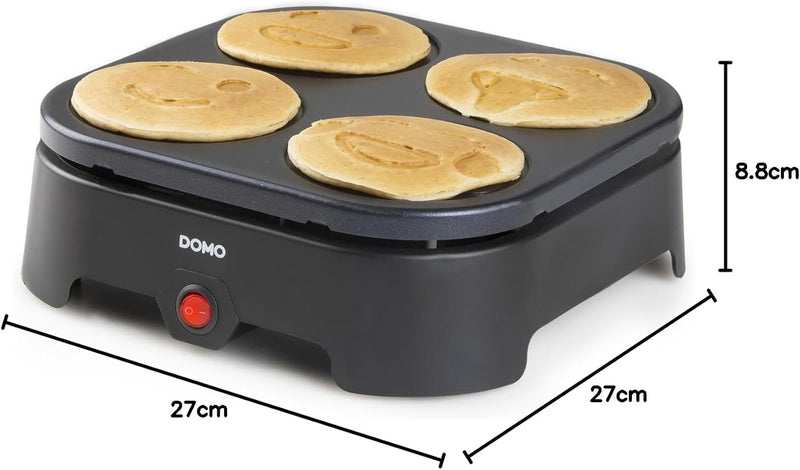 DOMO PANCAKE MAKER EMOJI Pancake-Maker Antihaftbeschichtung Schwarz