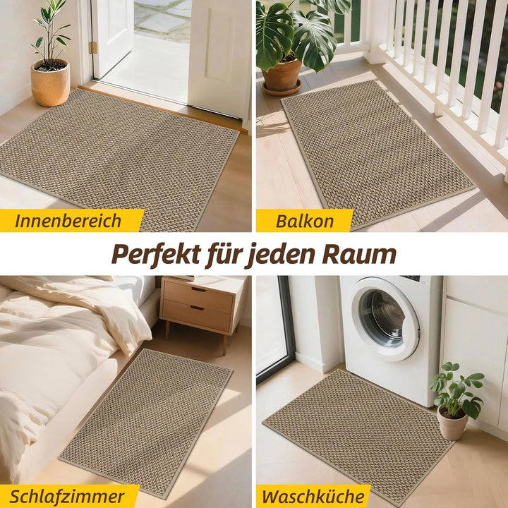 JSEI Fussmatte Innen 60 x 90 cm, Schmutzfangmatte rutschfest waschbar, Türmatte für Haustür Flur Ein