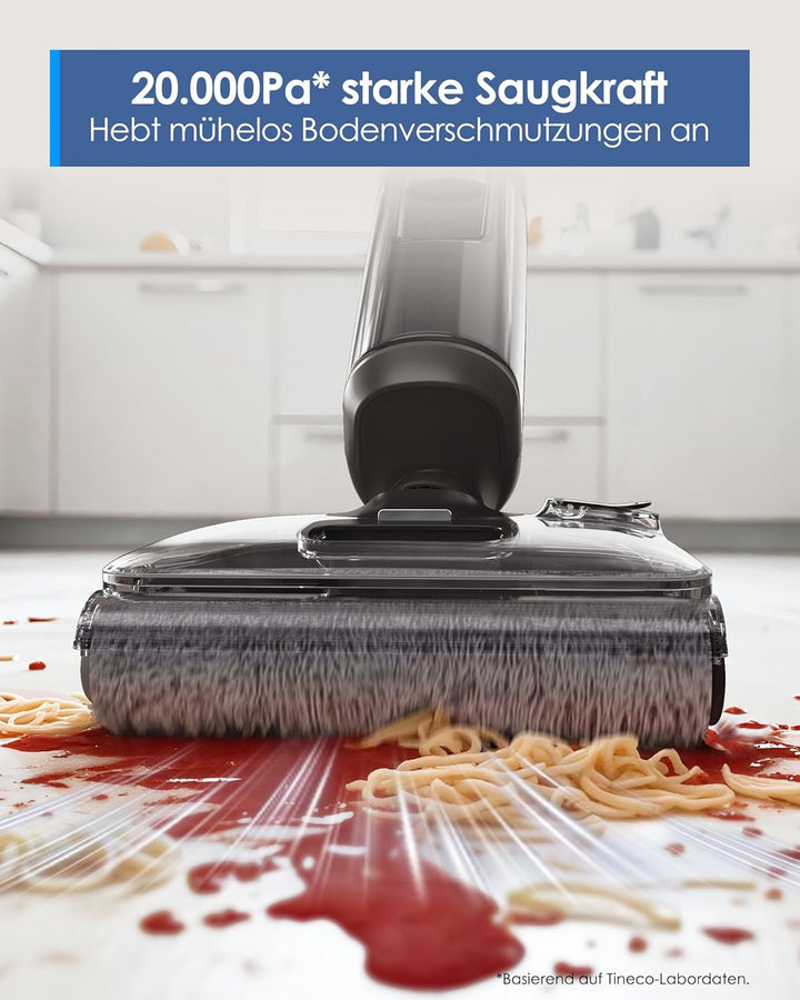 Tineco Floor ONE i6 Stretch Nass Trockensauger, 180° Lay-Flat Nasssauger, 20kPa Saugkraft, 85°C Heis