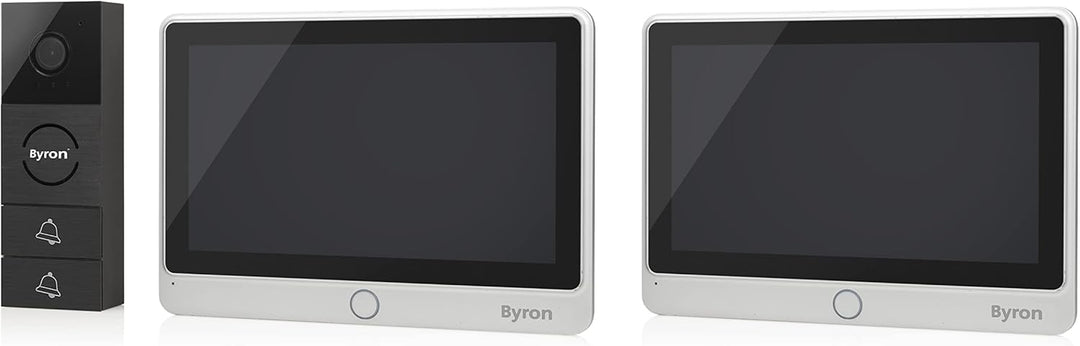 Byron Video-Gegensprechanlage mit Zwei 7 Zoll HD Touchscreen 720p (erweiterbar) Videoaufnahmefunktio