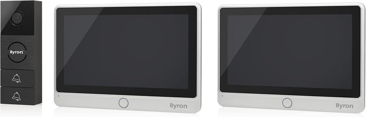 Byron Video-Gegensprechanlage mit Zwei 7 Zoll HD Touchscreen 720p (erweiterbar) Videoaufnahmefunktio