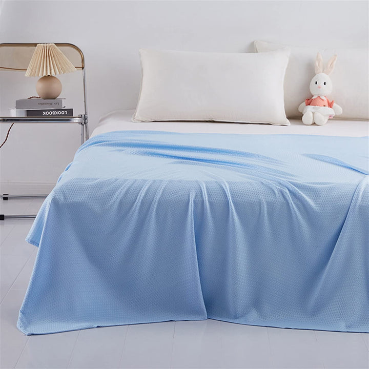 Bambusfaser Kühldecke, Selbstkühlend Sommerdecke mit Kühlfasern aus natürliche Bambus Tagesdecke Wei