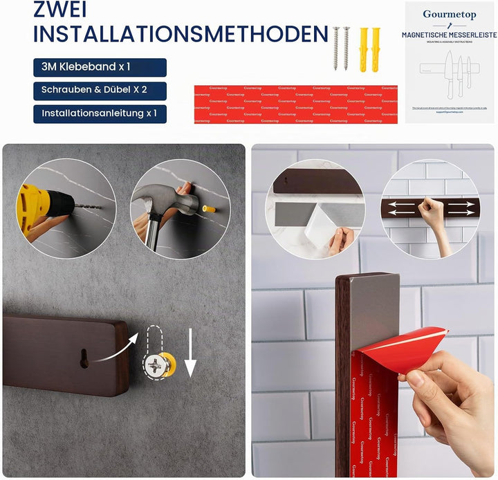 Magnetleiste Messer 30,5cm, Messer Magnetleiste mit Strong Magnet, Messerhalter magnetisch aus Dark