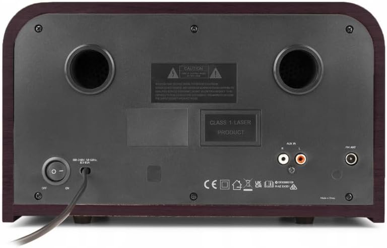 Retropolis Boston Wohnzimmer-Radio – Netzwerk DAB+ DIGITAL AM/FM USB-A Bluetooth CD LED – Vintage De