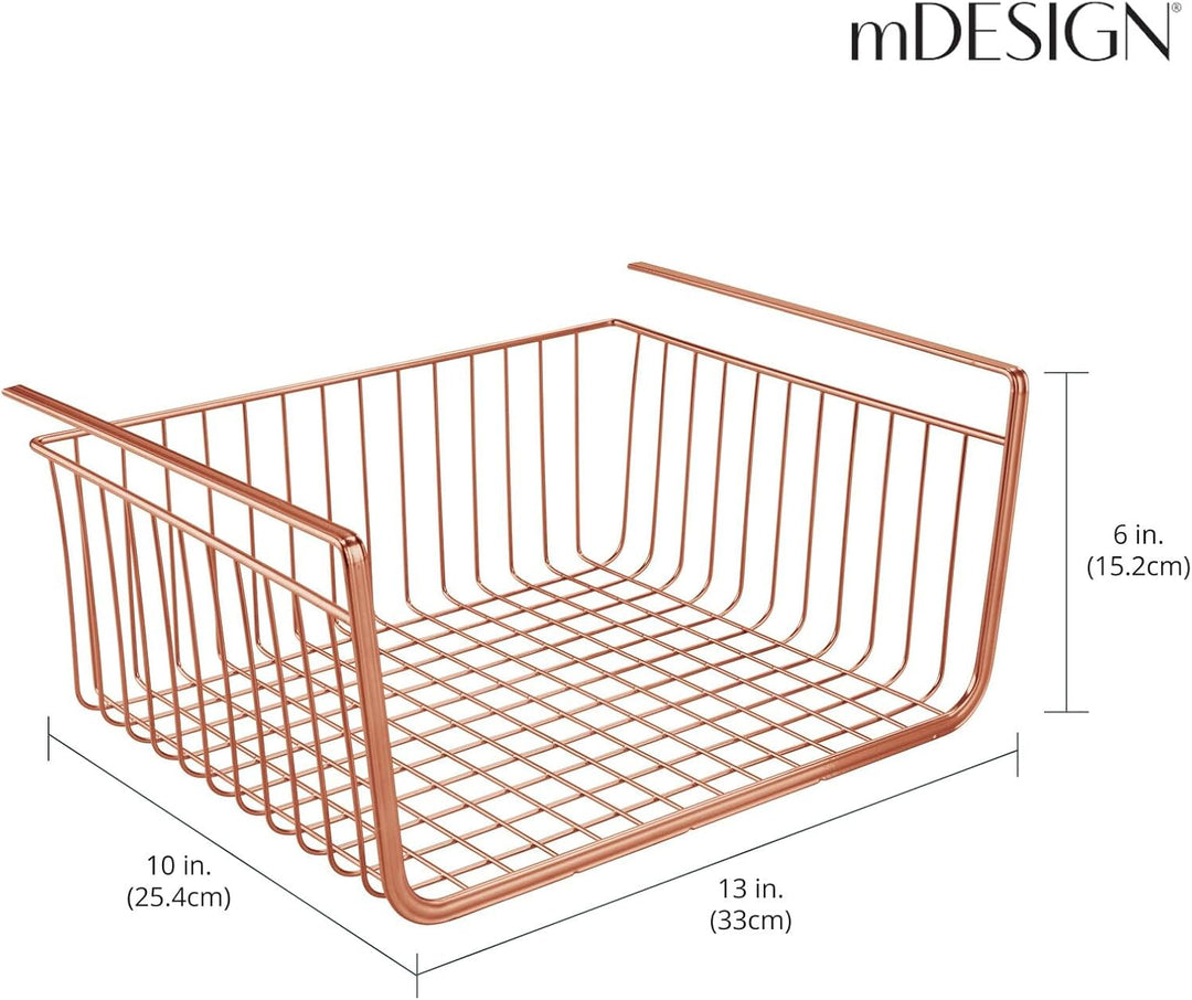 mDesign 2er-Set Hängekorb aus rostbeständigem Metall – grosser Aufbewahrungskorb für Küche und Vorra