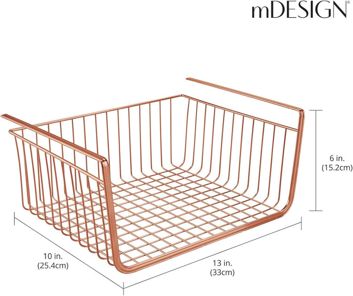 mDesign 2er-Set Hängekorb aus rostbeständigem Metall – grosser Aufbewahrungskorb für Küche und Vorra