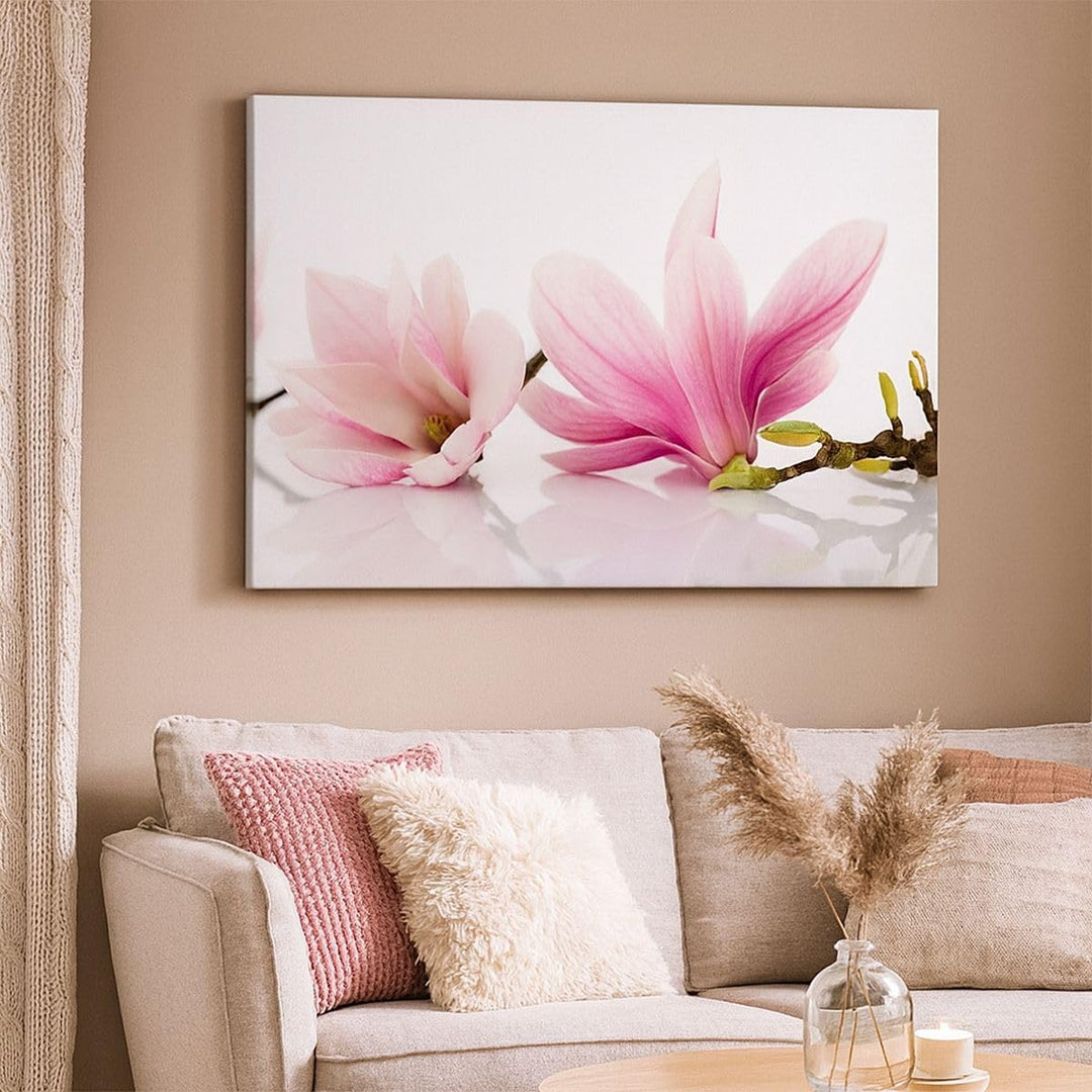 Bilder auf Leinwand Magnolie blume natur pflanze Leinwandbild 70x50cm Wandbilder Dekoration Wohnzimm