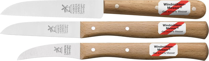 3er Set Gemüsemesser, kleines Küchenmesser, Schälmesser, Windmühlenmesser Klassiker