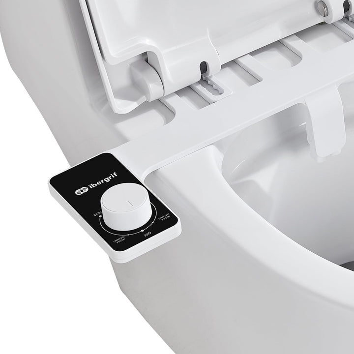 Ibergrif Bidet Aufsatz, Ultra-Slim Bidet Einsatz für Toilette, Nicht Elektrisch, Einstellbarer Druck