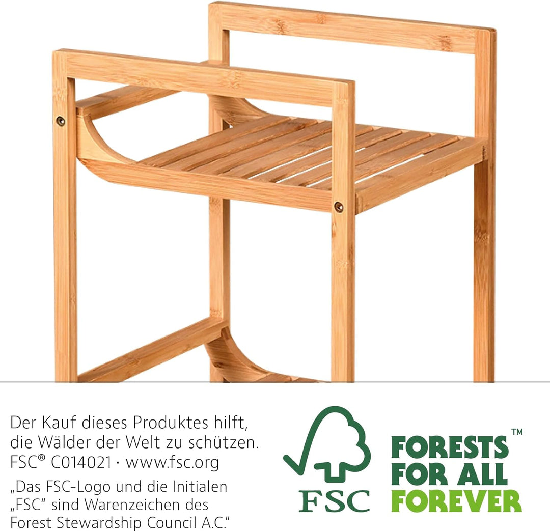 Kesper | Regal, Material: Bambus, Masse: B 30 x H 70 x T 30 cm, Farbe: Braun | 19435