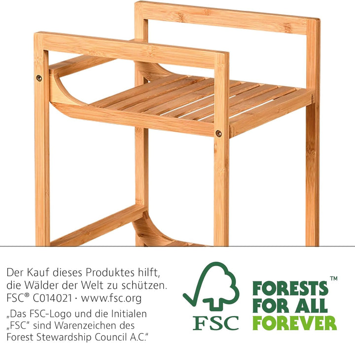 Kesper | Regal, Material: Bambus, Masse: B 30 x H 70 x T 30 cm, Farbe: Braun | 19435