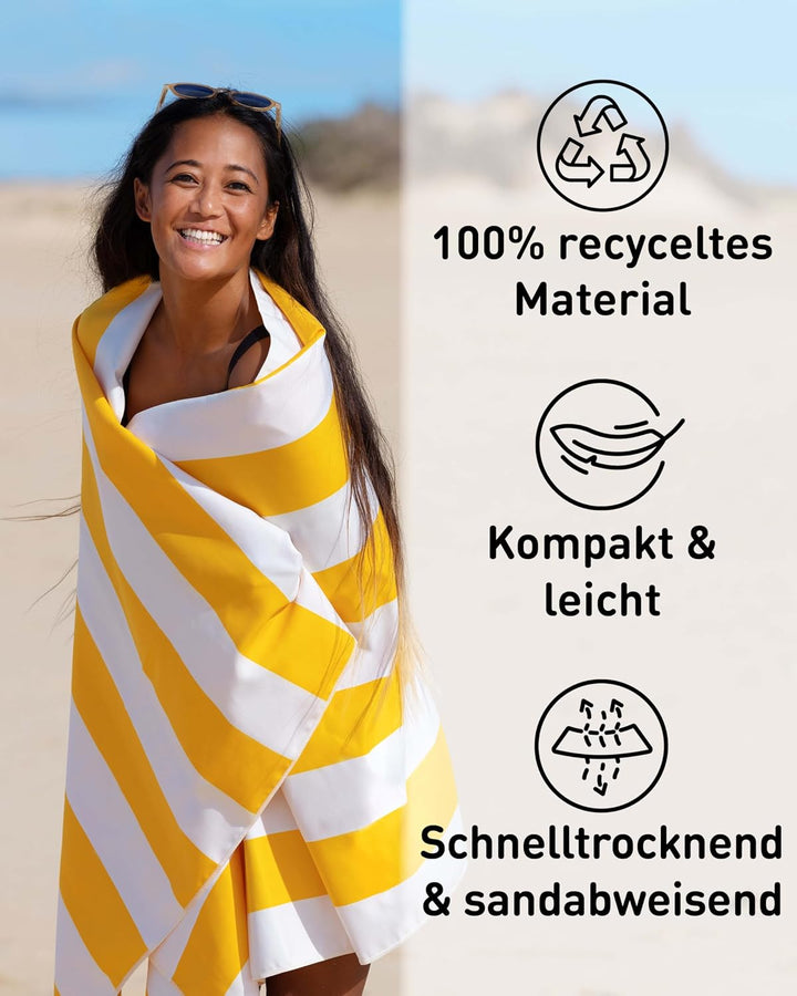 Fit-Flip Strandtuch XXL aus Mikrofaser - leicht und schnelltrocknend - 100% recyceltes Strandhandtuc