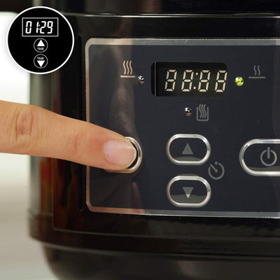 Crock-Pot Digital-Schongarer Slow Cooker mit Scharnierdeckel | einstellbare Garzeit | 4,7 Liter (4-5