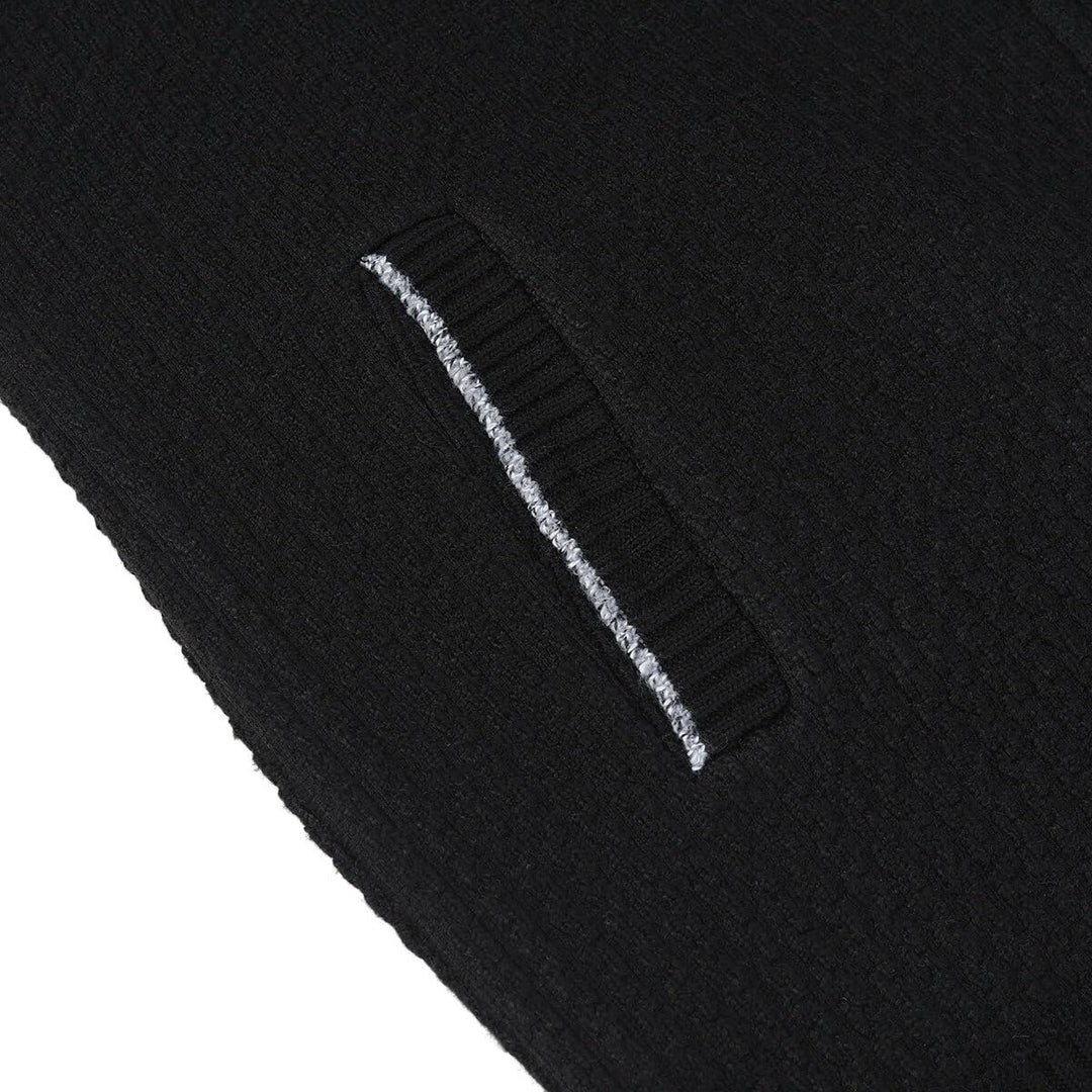 Allthemen Herren Cardigan Grobstrick Reissverschluss Strickjacke mit Stehkragen Winter Pollover Knit
