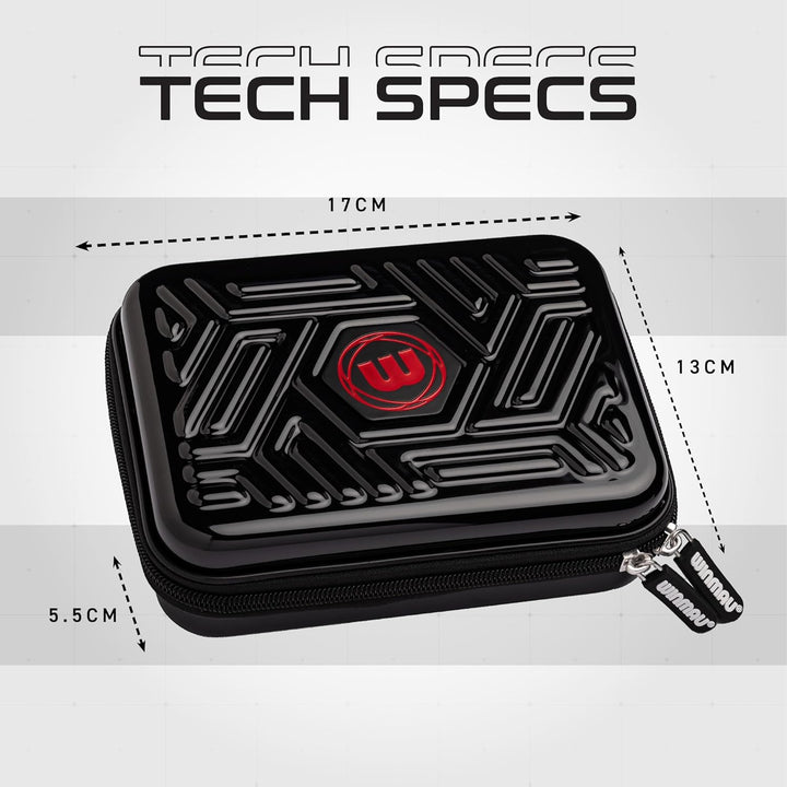 WINMAU Armor G2 Darts Geldbörse - Schwarzes Darts-Etui für komplett montierte Dart und Zubehör - Sto
