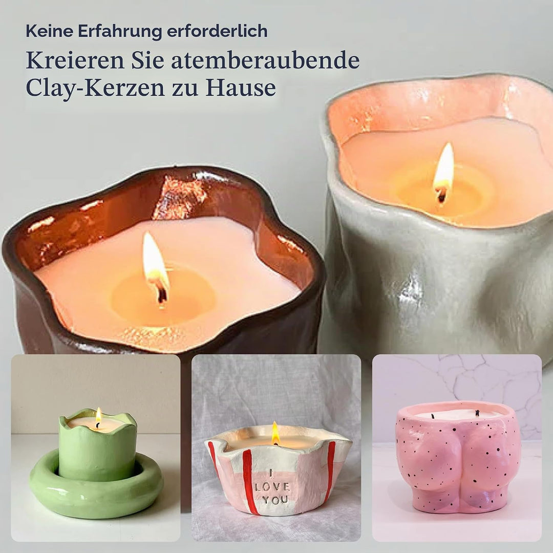 Sculpd Töpferei-Kit zur Kerzenherstellung mit lufttrocknendem Ton | Anfänger Starter-Kit zur Kerzenh