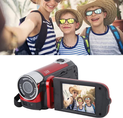 Handheld-Videocamcorder, 1080P 16MP DV-Kamera 16x Digitalzoom-Videokamera mit Drehbarem 2,7-Zoll-TFT