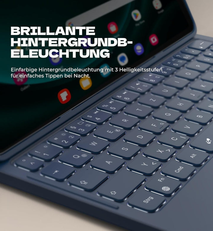 Dexnor Tastatur Hülle für Samsung Galaxy Tab A9+ Plus 11 Zoll 2023, Keyboard Cover mit Magnetisch Mu