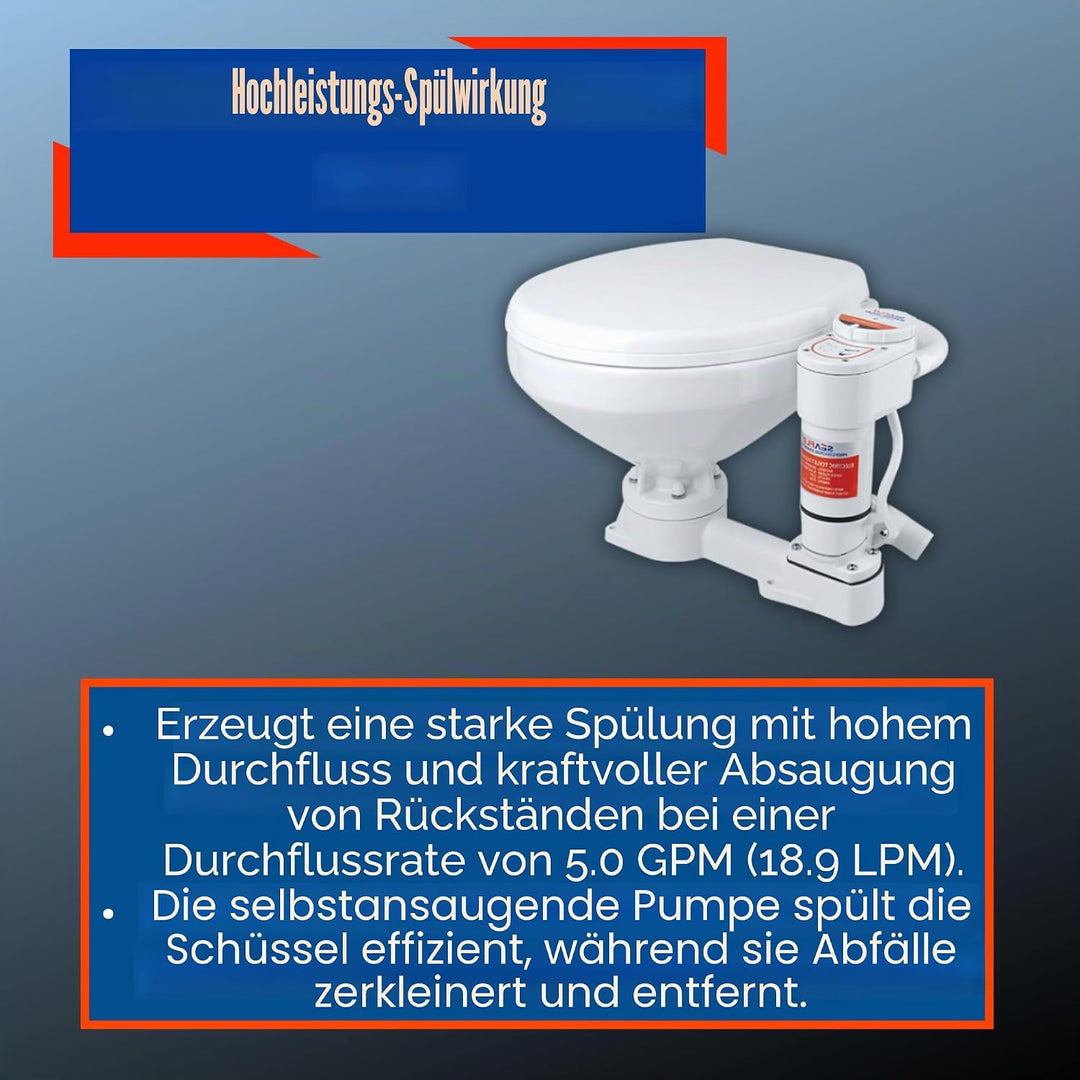 Seaflo Manuell auf elektrische Marine WC-Umrüstsatz, Weiss, SFMTP1-02 12 V, 12 V