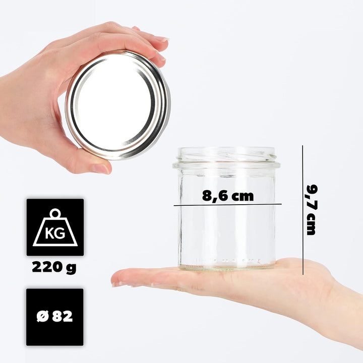 KADAX 10er Set Marmeladengläser 350ml TO82, Einmachgläser Vorratsgläser Mason Jar mit Schraubdeckel,