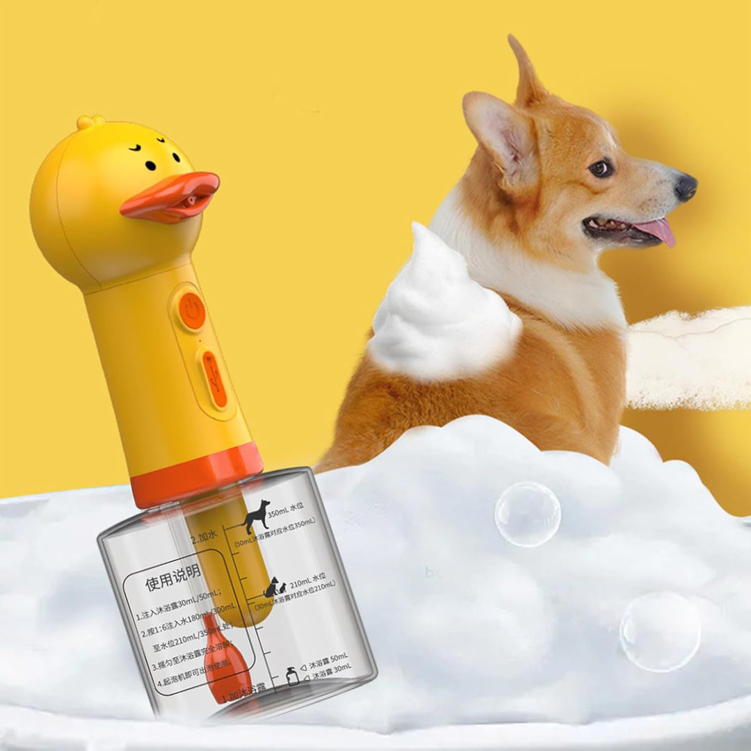 Elektrischer Entenspender, wiederaufladbarer Haustierbaden, elektrischer Hundeschaumspender, wiedera