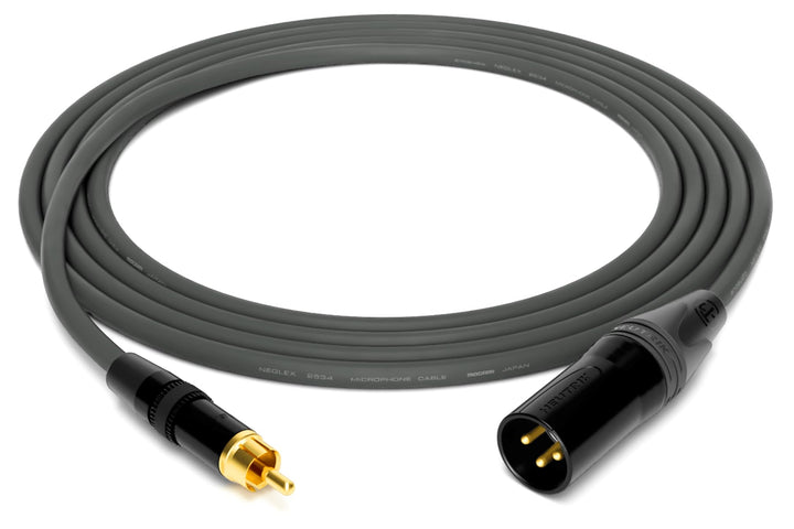 enoaudio Mogami 2534 Quad Professionel Studio Kabel | Neutrik Gold Cinch RCA - XLR male | HiFi, Grey