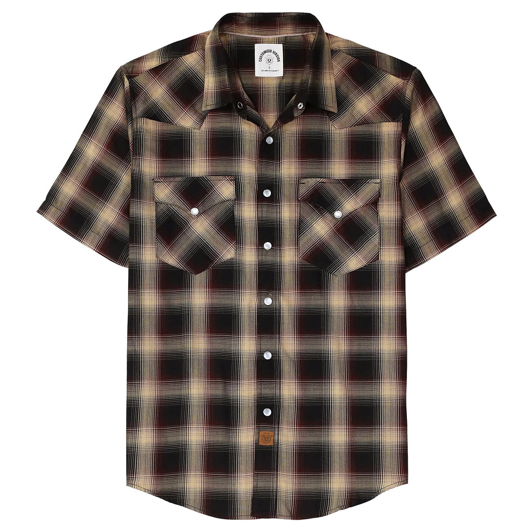Dubinik® Bambusfaser Kurzarmhemd Herren Freizeithemden Für Druckknöpfe Cowboy Vintage Western Comf