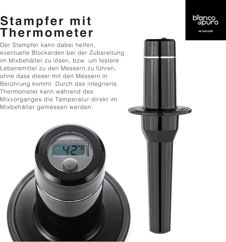 Hochleistungsmixer Patto inkl. AufsatzTri-Set Smoothie Maker 8 Mixprogramme 2 Liter Mixbehälter BPA-