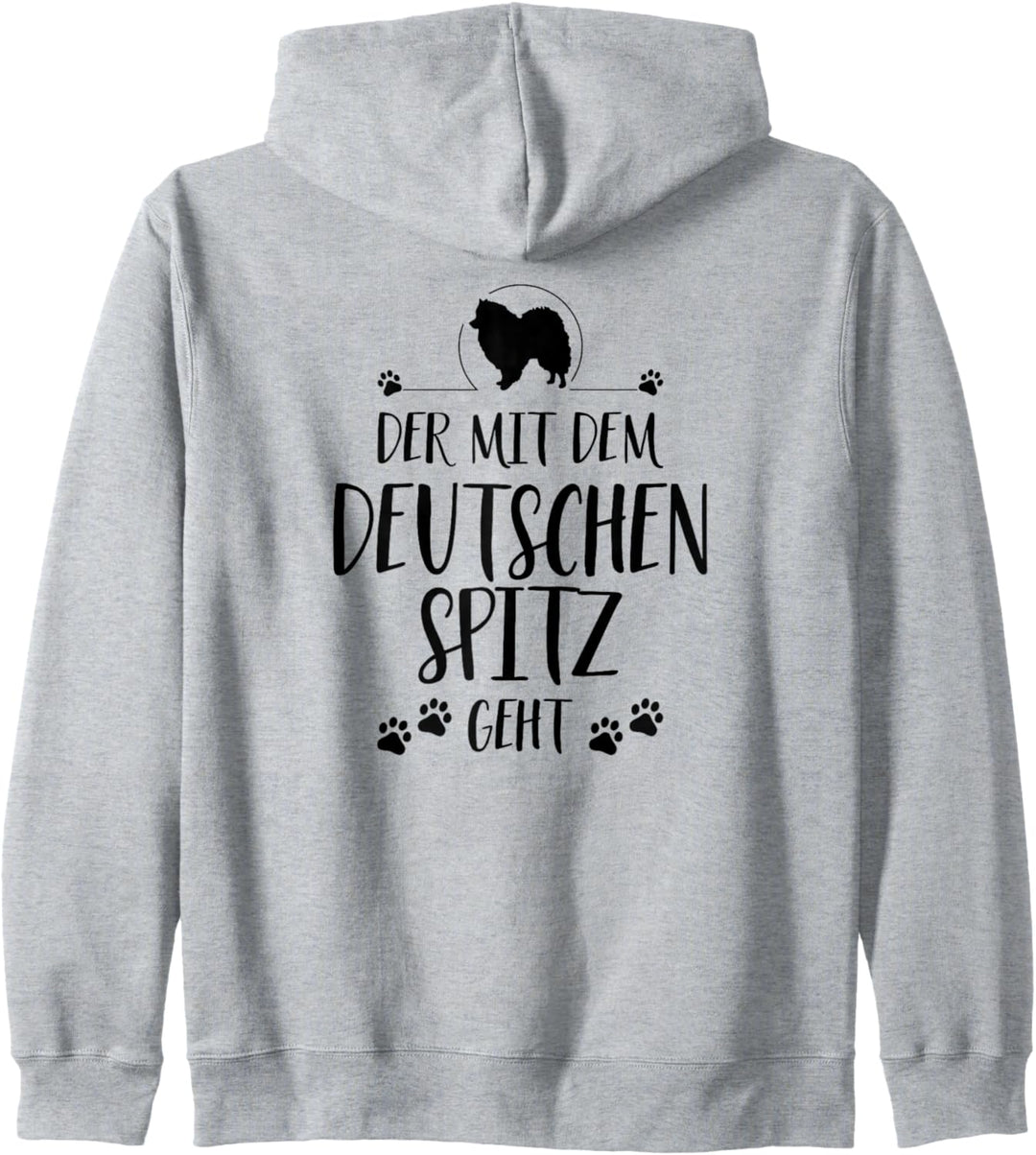 Der mit dem Deutschen Spitz geht Hund lustig Hundespruch Kapuzenjacke