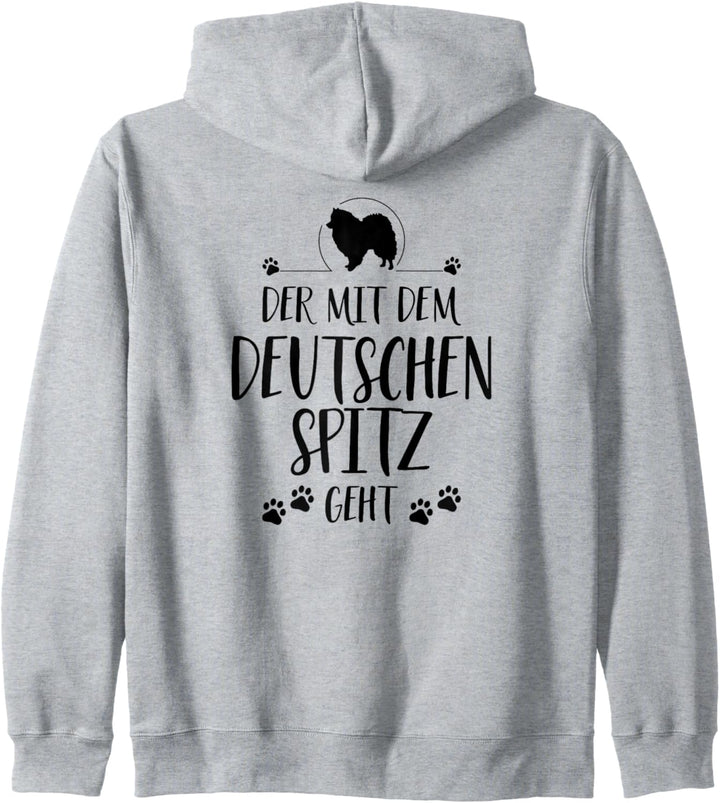 Der mit dem Deutschen Spitz geht Hund lustig Hundespruch Kapuzenjacke