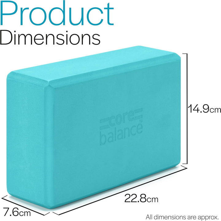 Core Balance Yoga Blocks im Doppelpack & GRATIS Yoga-Gurt, 2 STK. Eva Schaumstoff-Blöcke, robust & l
