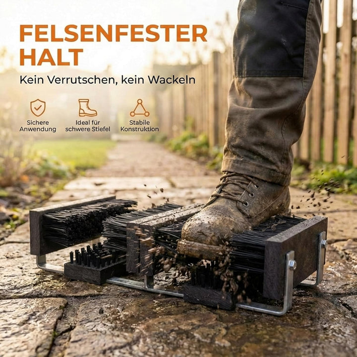 Borstelshop Schuhabstreifer mit Halterung - Fussabtreter Aussenbereich - Fussabtreter Aussen - Schuh