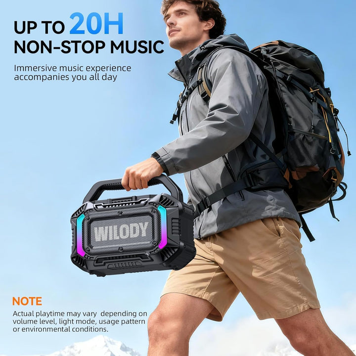 Wilody 100W Tragbare Bluetooth-Lautsprecher-Box,Bluetooth Lautsprecher mit Licht,Musikbox Bluetooth'