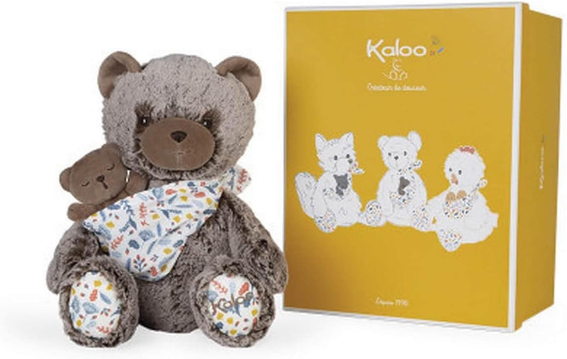 KALOO - Linoo - Plüschtier Papa Bär Oscar und Sein Baby, 35 cm - ab der Geburt K971002, Papa Bär Osc