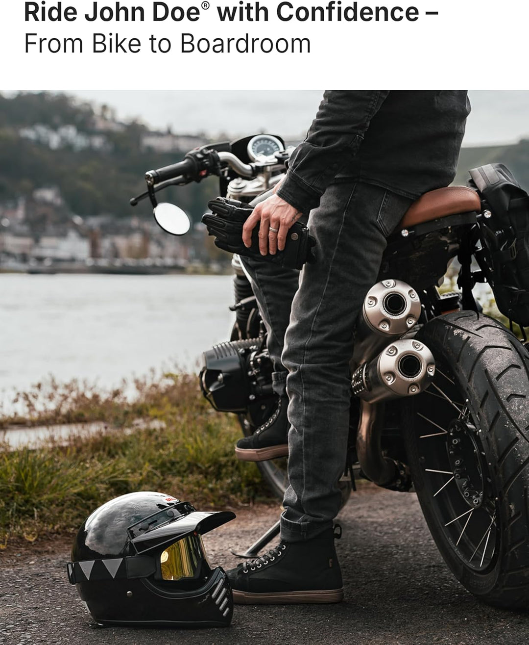JOHN DOE Motorradschuh Neo | XTM Made with DuPont Kevlar | Threepoint Protection| Rutschfeste Sohle
